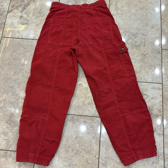 Anthropologie Cropped Red Corduroy pants Size 2 - Picture 1 of 7